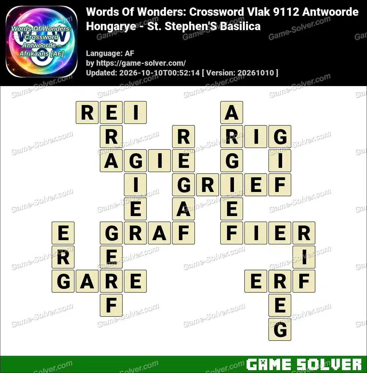 Words Of Wonders: Crossword Vlak 9112 Antwoorde – Hongarye – St. Stephen’S Basilica